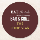 Ät, drick Pub & grill, pub/Brewery Underlägg Papper Rund<br><div class="desc">Ät,  drick Pub & grill,  Pubb/Brewery Papper Underlägg i Affärskortet Store.</div>