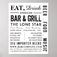 Ät, drick Pub & grill, reklam för pub/bryggerier