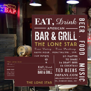Ät, drick Pub & grill, reklam för pub/bryggerier Reklamblad