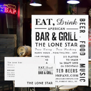 Ät, drick Pub & grill, reklam för pub/bryggerier Reklamblad