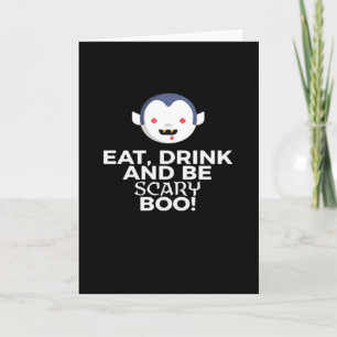 Ät Drick Skräck Boo Halloween Design Kreativt Ledi Kort