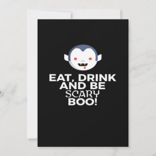 Ät Drick Skräcklig Boo Halloween Design Kreativt L Julkort