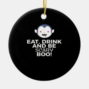 Ät Drick Skumma Boo Halloween Design Kreativt Ledi Julgransprydnad Keramik