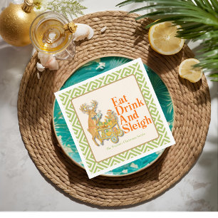 Ät drick Sleigh Tropical Jul Papper Plate Pappersservett