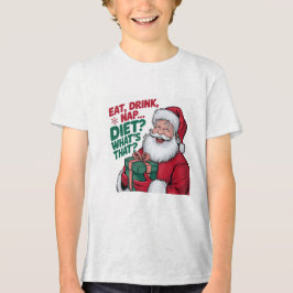 Ät Drick Sov vad är Diet, rolig Tomte T Shirt