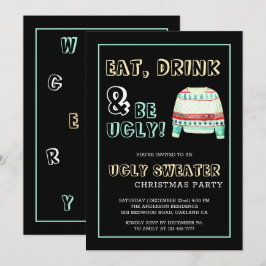 Ät, drick, var god och söt julinbjudan inbjudningar
