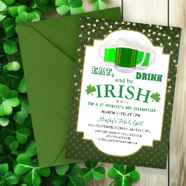 Ät, drick, var iriska St Patrick-bjudan. Inbjudningar