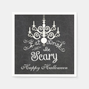 Ät Drick Var Rädslig Halloween Krit Parti Servette Pappersservett