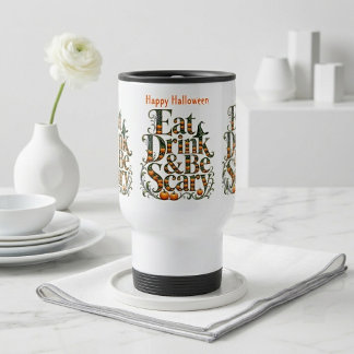 Ät Drick & Var Rädslig Modern Typografi Halloween Resemugg