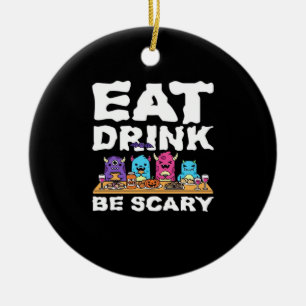Ät Drick Var Rädslig Monster Halloween Kreativ Julgransprydnad Keramik