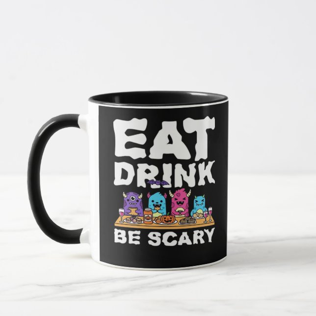 Ät Drick Var Rädslig Monster Halloween Kreativ Mugg (Vänster)