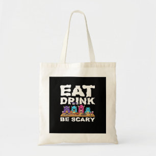 Ät Drick Var Rädslig Monster Halloween Kreativ Tygkasse