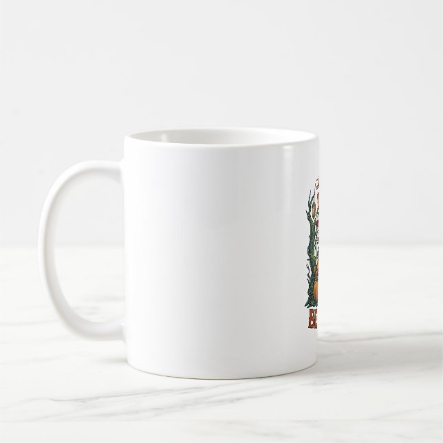 Ät Drick Var Rädslig Skelett Halloween Pumpa_1 Kaffemugg (Vänster)