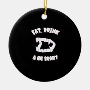 Ät Drick Var Rädslig Vampyr Minimalistisk Stil Julgransprydnad Keramik
