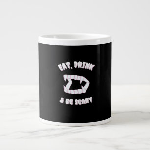 Ät Drick Var Rädslig Vampyr Minimalistisk Stil Jumbo Mugg