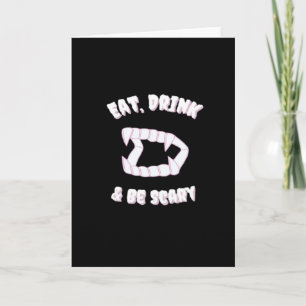 Ät Drick Var Rädslig Vampyr Minimalistisk Stil Kort