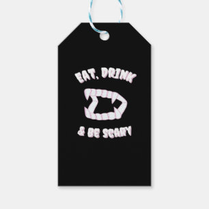 Ät Drick Var Rädslig Vampyr Minimalistisk Stil Presentetikett