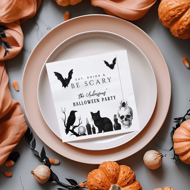 Ät, Drick & Var Rädslinärande Gotisk Halloweenfest Pappersservett (Skapare uppladdad)