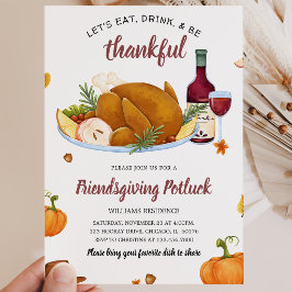 Ät Drick Var Tacksam Thanksgiving Inbjudningar