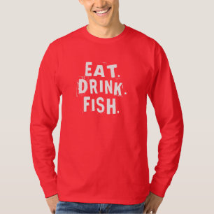 Ät, dricka, Fisk. Roligt Fiskefartyg T-shirt