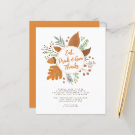 Ät Drink & Ge Tack, Thanksgiving, andedräkt Party