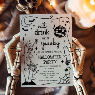 Ät Drink och Spooky Cocktail Halloween fest Inbjudningar