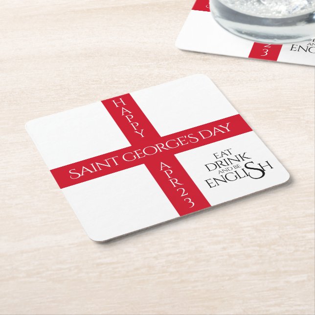 Ät Drink och var engelska St George's Kor Flagga Underlägg Papper Kvadrat (Vinklad)