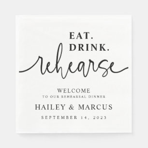 Ät Drink Rehearsal Dinner Napkins Pappersservett