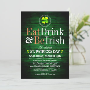 Ät/dryck/be Irish St.Pat's Party-inbjudningar Inbjudningar