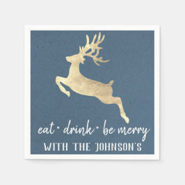 Ät dryck Behåll Merry Guld Reindeer Kraft White Bl Pappersservett