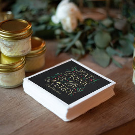 Ät dryck Bläck God jul Party Napkins Pappersservett