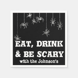 Ät dryck Bläck krasst, krängande spider Halloween  Pappersservett