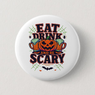 Ät dryck och använd Kreativet för Halloween-design Knapp