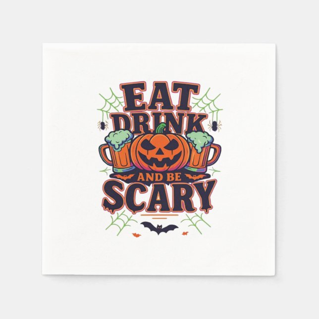 Ät dryck och använd Kreativet för Halloween-design Pappersservett (Framsidan)