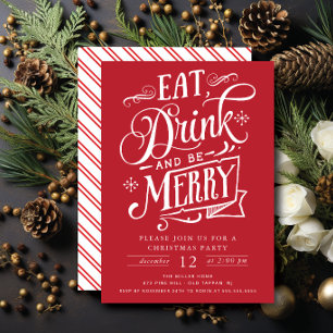Ät dryck och be God jul Party Inbjudningar