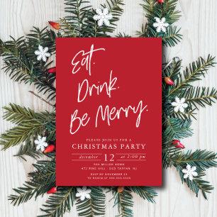 Ät dryck och be God jul Party Inbjudningar