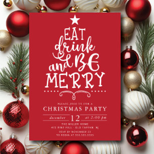 Ät dryck och be God jul Party Inbjudningar