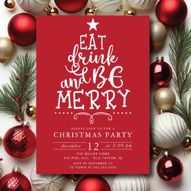 Ät dryck och be God jul Party Inbjudningar (Skapare uppladdad)