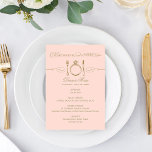 Ät dryck och gift  Guld Bröllop-middagen<br><div class="desc">Mata,  drick och få ett menykort för temat bröllop på middagen i en vintage chic  rosa och ett program för antika guld färg. Anpassa med information om datum och menyformuleringar i bröllop.</div>
