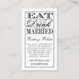 Ät, dryck och gift modern svart/vit Bröllop Tilläggskort