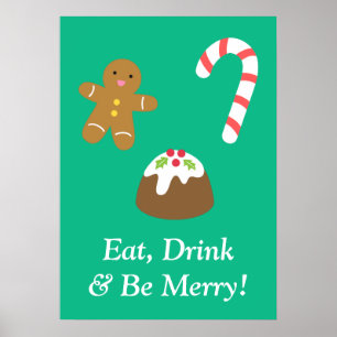 Ät dryck och God jul Poster