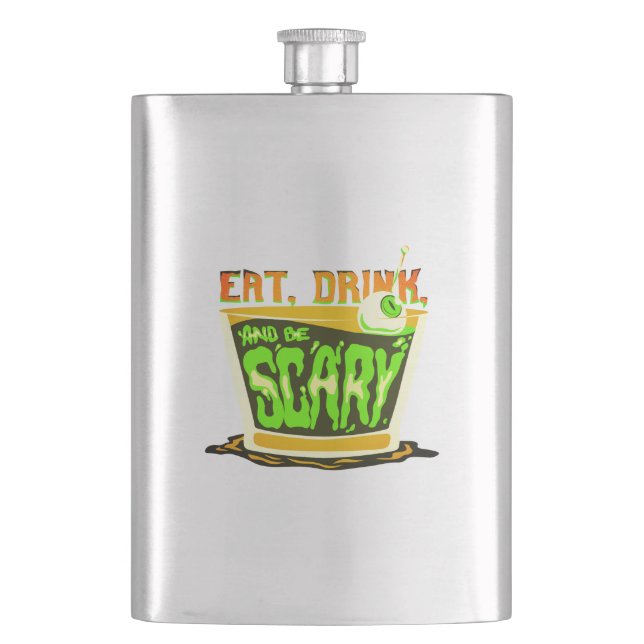 Ät dryck och läsk Halloween Pun Fickplunta (Framsidan)