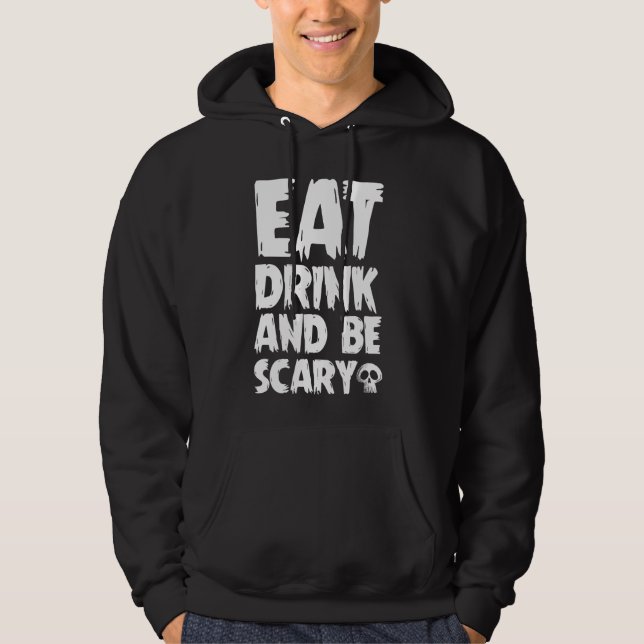Ät dryck och läskigt - Halloween Hoodie (Framsida)