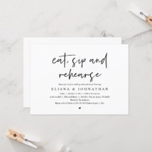 Ät, dryck och repetition, Bröllop Rehearsal Middag