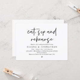 Ät, dryck och repetition, Bröllop Rehearsal Middag Inbjudningar