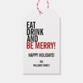 Ät dryck och var God jul Helgdag Gift Märkre Presentetikett