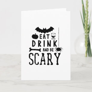 Ät dryck och var läskigt halloween kort