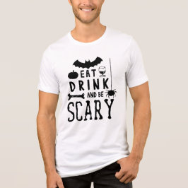 Ät dryck och var läskigt halloween t-shirt i triblend-tyg