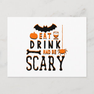 Ät dryck och var läskigt halloween vykort