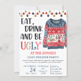 Ät dryck och var mycket sötare jul Party Inbjudningar